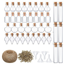 Transparent Souhaitant Bouteille Pendentif Bouteille en Verre Petite Bouteille de Souhait avec Corne Clou ChaîNe LièGe  Bouteille DéCoration
