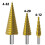 6-Piece Stepped Serrated Drill Bit Set Triangular Shank Titanium Alloy Coated Straight  Serrated 6