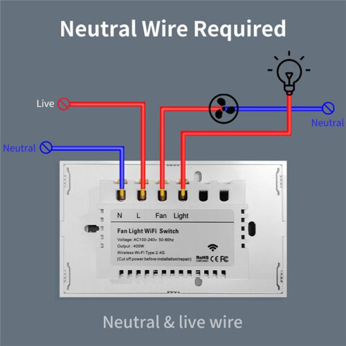 Tuya Wifi Five-Speed Fan Light  Thyristor Speed Adjustment Touch Panel  Remote Control 2