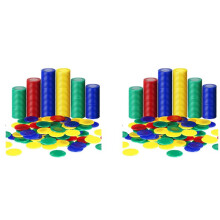 800 Pièces de Jetons de Poker En Plastique Jetons de Jeu 4 Couleurs Carte de Compteur pour  AU Jeu Compter la Carte de Jetons de Jeu de Bingo, 4
