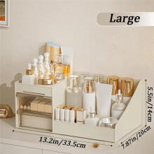 Organizzatore per Cosmetici con Cassetto Trasparente, Organizer da Banco per Cosmetici, Lozione, Rossetto, Ideale per Cassettiere o Bagni