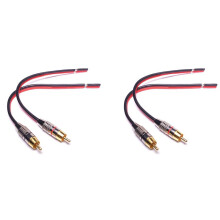 4x Speaker Cables To RCA Plugs Adapter, 2-Channel (1 Foot)