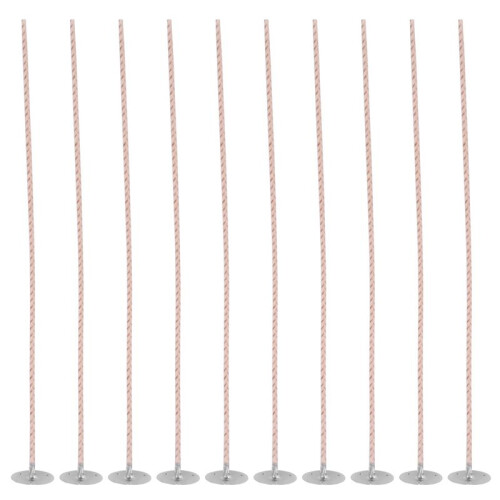 500 Peças ECO Pavios para Velas de Soja, Pavio de Vela Pré-Encerado de 8 Polegadas para Fabricação de Velas, Pavio de Vela Grosso com Base 1