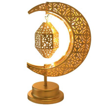 Lâmpada de Decoração Eid, Ambiente Lunar, Giratória, Iluminada, Ornamento de Celebração, Luz Decorativa de Feriado Do Oriente Médio