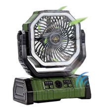 10000mAh Battery Fan Rechargeable with Hook&Bright LED Light Remote Control Timer Auto Oscillation Cordless Fan C