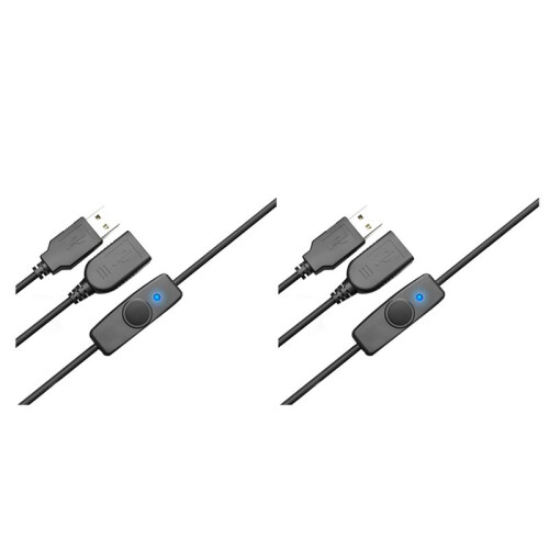 2X Data Sync USB 2.0 Extender Cord USB Extension Cable with  OFF  LED Indicator for PC Laptop USB Fan LED Lamp