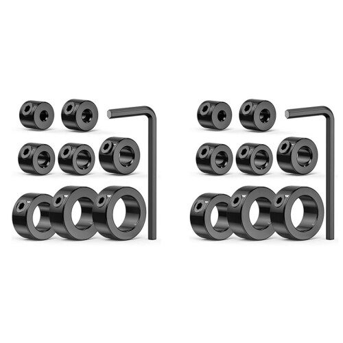 Drill Stop Bit Collar Set, 18PCS Adjustable Drill Depth Stop Collar Limit Ring with Carbon Steel Set for Drill Bits