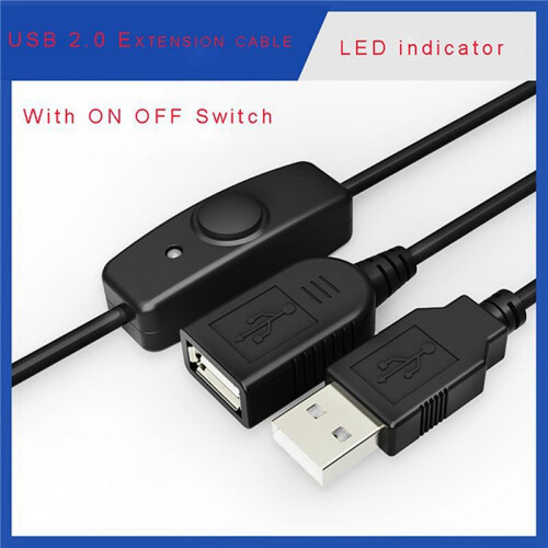 2X Data Sync USB 2.0 Extender Cord USB Extension Cable with  OFF  LED Indicator for PC Laptop USB Fan LED Lamp 1
