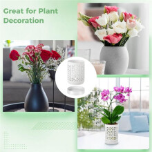 Orchid Pot with Holes Ceramic Plant Pots Outdoor Indoor Flower Pots for Repotting with Drainage and Saucer 4 Inch
