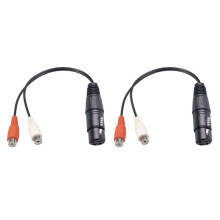 2X XLR-Auf-Dual-Cinch-Kabel XLR-Auf-Cinch-Y-Splitterkabel 3-Polige XLR-Buchse auf 2-Cinch-Buchse Verstärker-Mischstecker AV-Kabel, 0,2 M