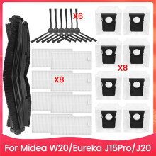 23PCS Brush and Filter Dust Bag Kit for Midea W20 for  J15Pro J20 Vacuum Cleaner Accessories Replacement Parts
