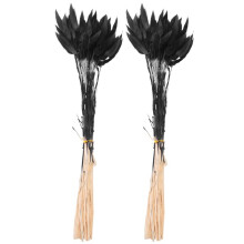 120Pcs Fall Dried Flowers Bunny Tails Dried Flowers Lagurus Ovatus Rabbit Tail Grass for Dried Floral(Black)