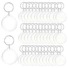 100pcs Pendant Picture Frame Keyrings, Acrylic Photo Frame Keyring Holder, Make Your Own Personalized Keyring Kit