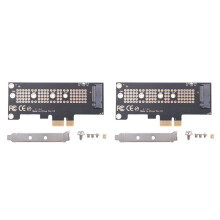 2X NVMe PCIe M.2 NGFF SSD to PCIe X1 Adapter Card PCIe X1 to M.2 Card Support 2230 2242 2260 2280 Size NVMe M.2 SSD