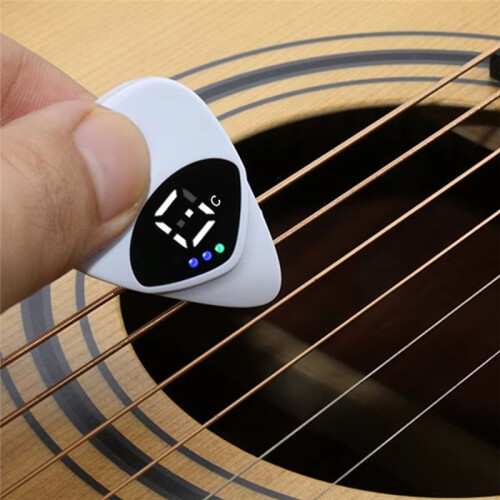 2 i 1 Gitarrtuner och Gitarrval, LED-Skärm Digital Gitarrplockning, Funktionell Folkgitarr Ukulele-Tuner Gitarrpresenter 2