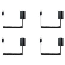 4X Cabo de Carregamento USB NP-FW50 Fio de Mola de Bateria Fictício para  A7 A7R A7S A7M A7II A7S2 A7M2 A7R2 A6500 A6300 Acoplador