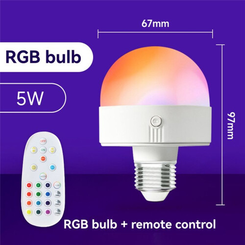 Dimmable RGB 3-Color E27 Bulb USB Charging Remote Control Timing Removable Magnetic Bedside Table Lamp 2