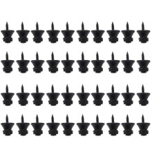 40 x Electric Acoustic Guitar Bass Strap Button Screw Lock Pins Pegs Pads Black