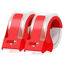 2Rolls Packing Tapes with 2 Refillable Dispenser,Heavy Duty Packaging Tape 1.88 Inch X 55Yards,Adhesive Packaging Tape