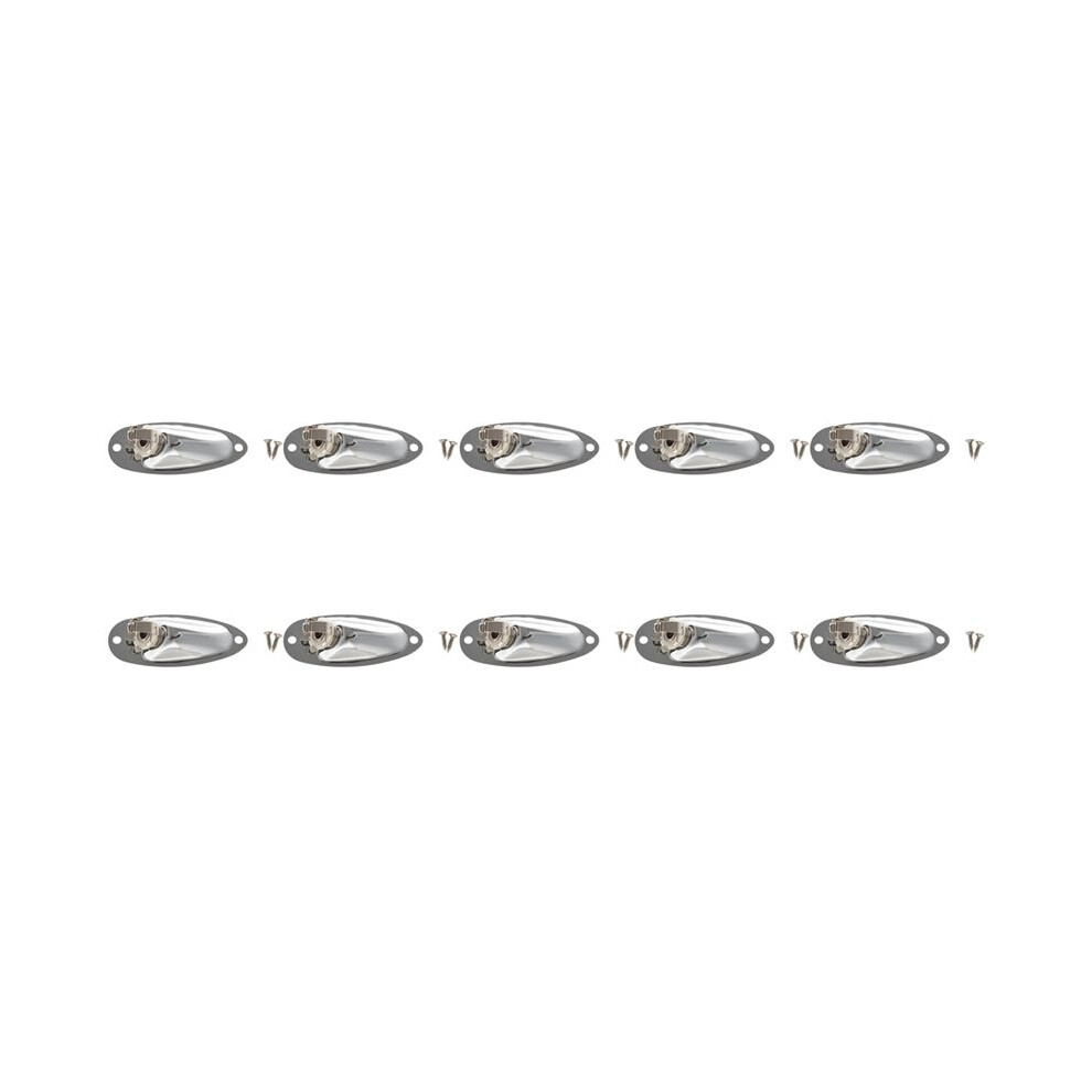 10Pcs Boat Guitar Jack 1/4 Inch Input Output Jack Plate Socket 6.35Mm Chrome Silver For Fd Strat Style Guitar Parts 6033251528652