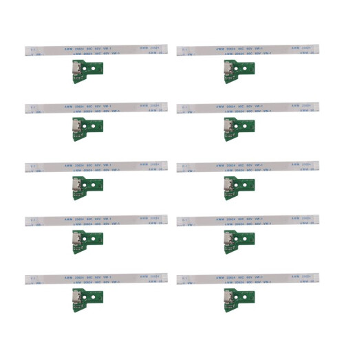 10X for  PS4 Controller USB Charging Port Socket Board JDS-055 5TH V5 12 Pin Cable