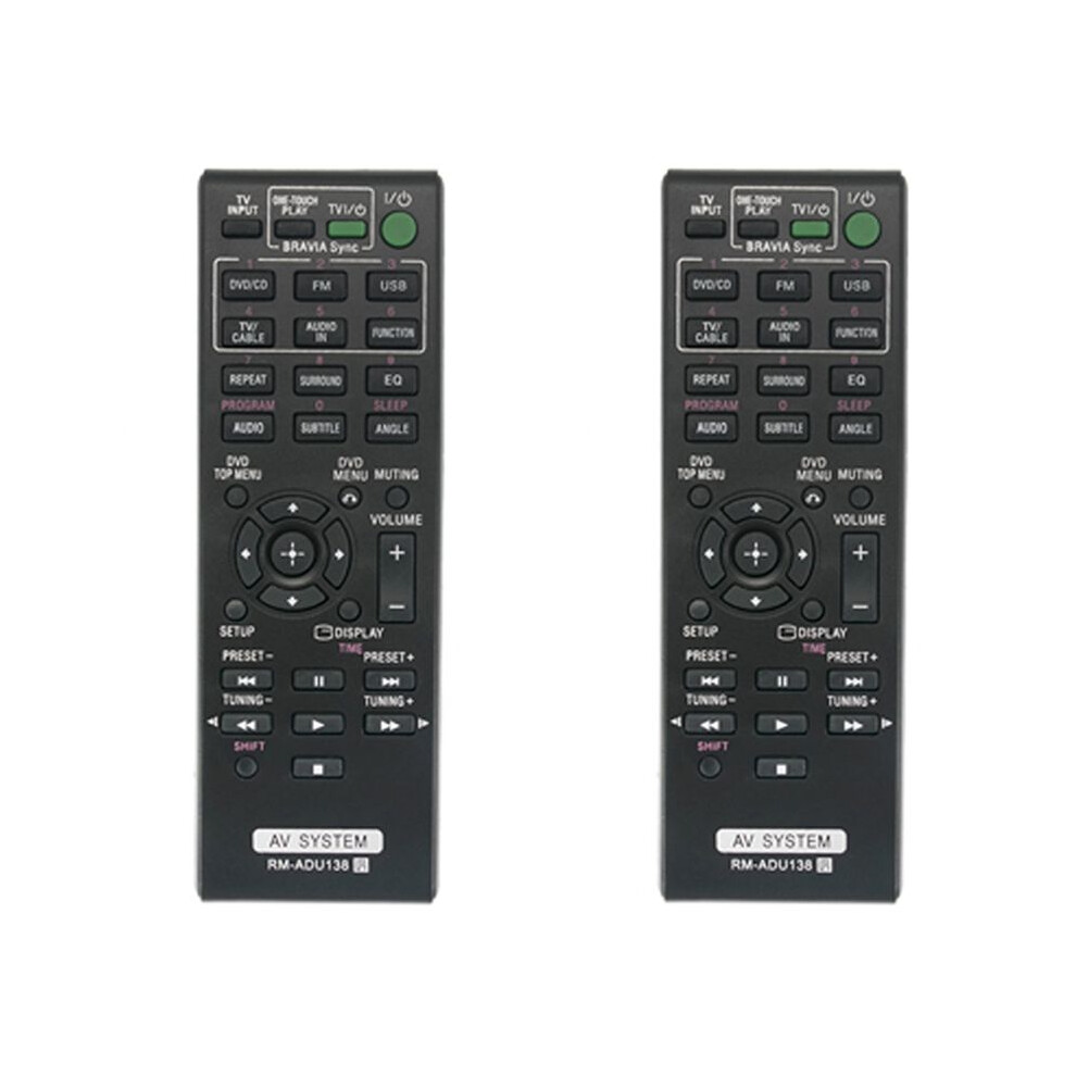 2X Rm-Adu138 Replace Remote Control Fit For Av System Dav-Tz145 Hbd-Tz140 Hbd-Tz145 Black 6033506239265
