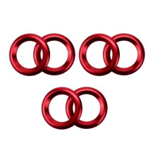6X Door Audio Speaker Rings, Anodized Aluminum A-Pillar Loudspeaker Decorations Circle Trims for 2016-2019