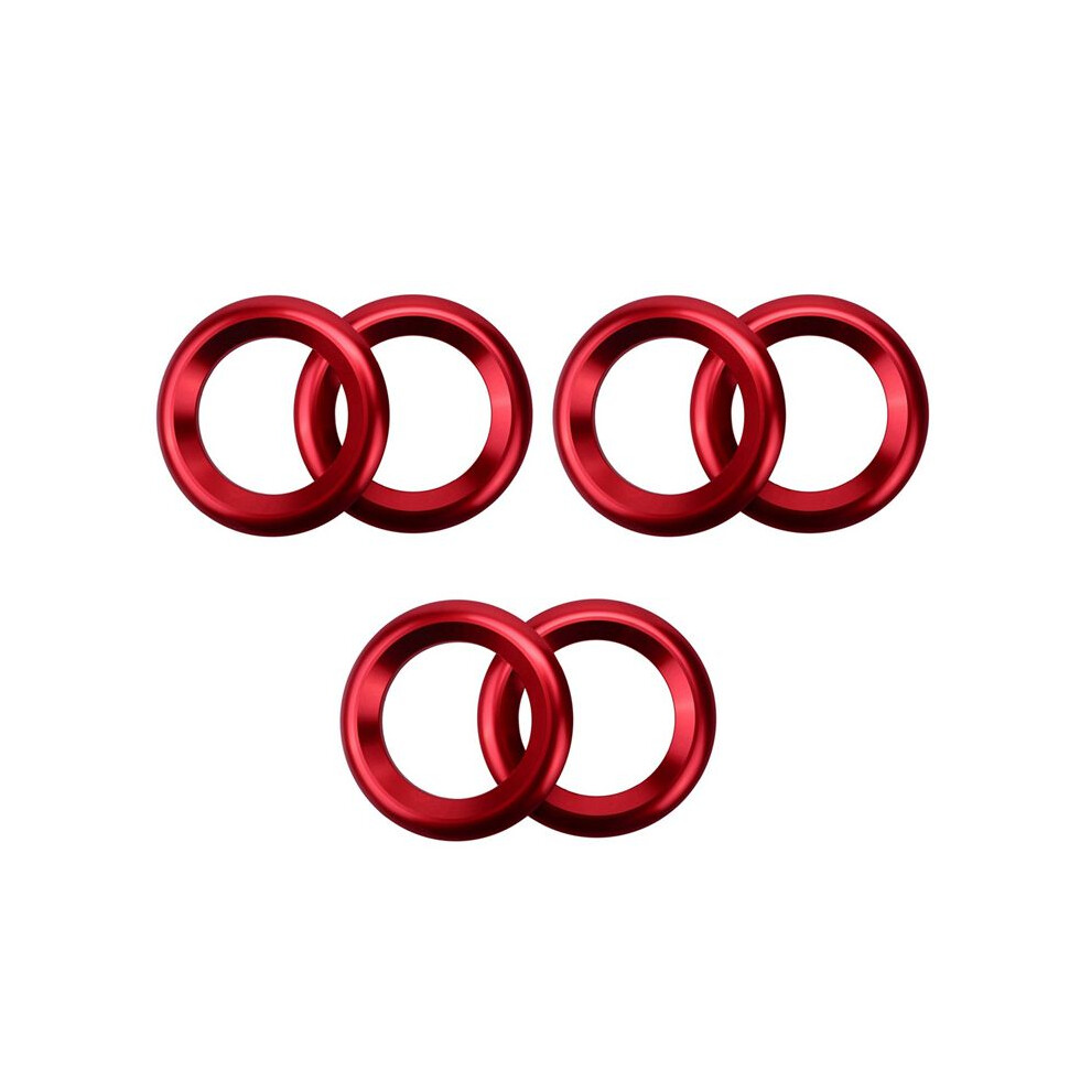 6X Door Audio Speaker Rings, Anodized Aluminum A-Pillar Loudspeaker Decorations Circle Trims For 2016-2019 6031591872770