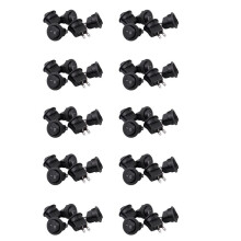 50Pcs SPST Black Button /Off Round Rocker AC 6A/250V 10A/125V