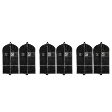 Garment Bags 6 Pack 43 Inch Garment Bags for Storage Travel Nonwoven Fabric Dress Bag with 2 Large Mesh Pockets