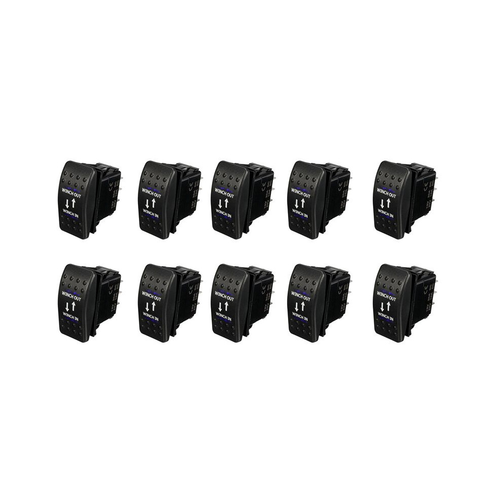 10X 12V 20A Winch In Winch Out -Off- Rocker 7 Pin Led 6032357077248