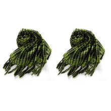 2X Sciarpa Unisex in Poliestere Leggero A Quadri Nappa Arabo Deserto Shemagh, Verde