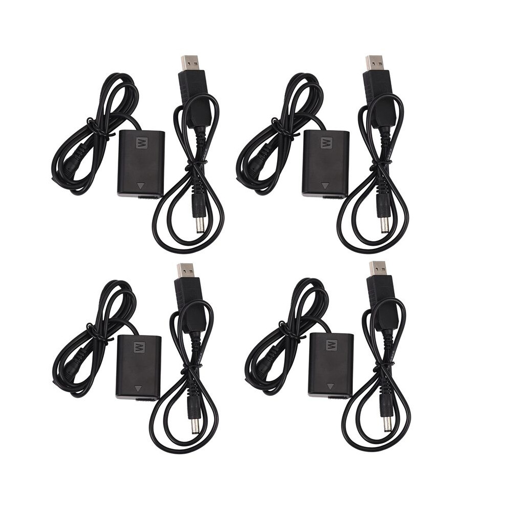 4X Np-Fw50 Dummy Battery W/ Power Bank (5V 2A) Usb Adapter For A7r, A7, A7s, A7s Ii, A5000, A5100, A6000, A6500 Black 6032718559444