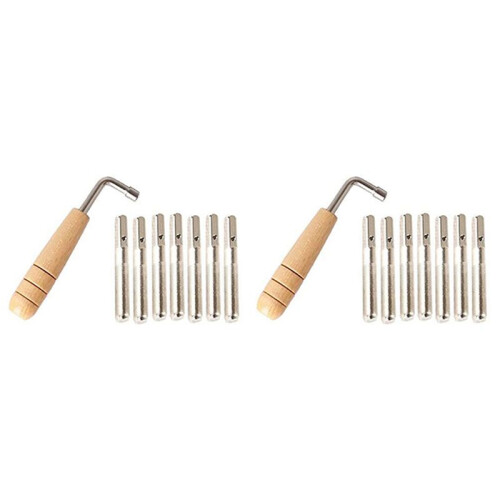 14Pcs Tuning Pins with L-Shape Tuning Wrench for Lyre Harp Strings and Other Primitive Stringed Instruments