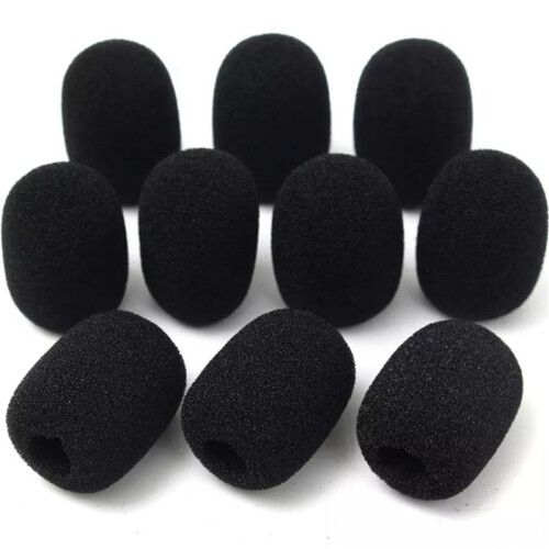 1000Pcs Microphone Headset Grill Windshield Sponge Foam Black Mic Cover 30mmx8mm 2