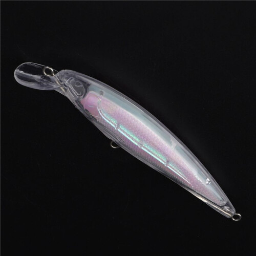 30 Stück Transparente Köder Leere Hart Köder 3D Unlackierte Angel Köder Körper Elritze Wobbler 2