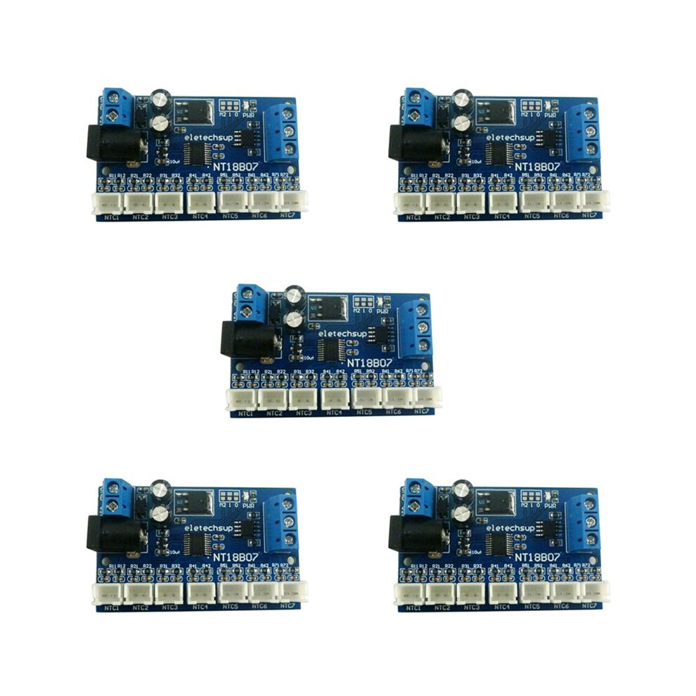 Torribaly 5X 7 Channel Rs485 Ntc Temperature Sensor Measurement Modbus Rtu Paperless Recorder Plc Nt18b07