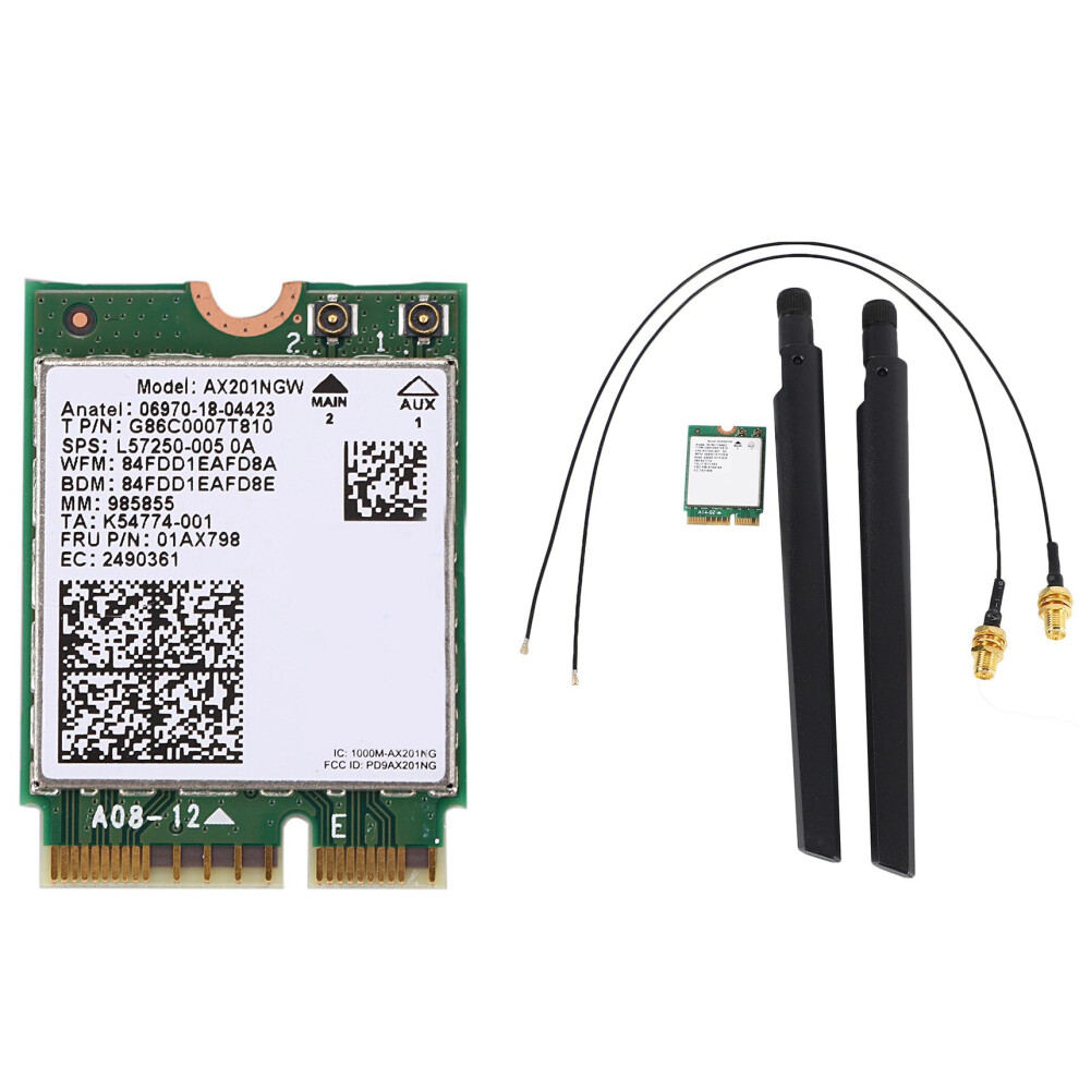 2Set For Wi-Fi 6 Ax201 5.0 Dual Band With Dual Band Wireless For 9560 Ac 9560Ngw 4712022159845