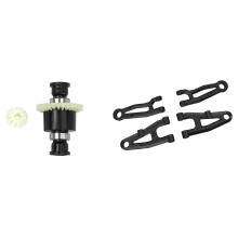 4Pcs Front Upper & Lower Arm with RC Car Differential Assembly