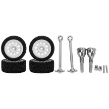 2 Set RC Car Part: 1 Set RC Car Wheel Tires Tyres & 1 Set Metal Front CVD Drive Shaft