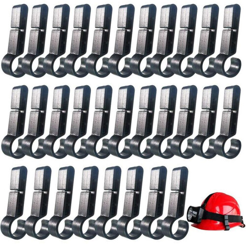 Helmet Clips for  Light Lamp Hard Hat Light Clips,Hardhat Accessory,Easily Mount Hook for Helmet,Cap Strap 200 Pcs 2
