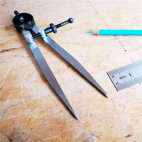 2pcs 6 Inch Adjustable Lockable Steel Divider Wing Leather Compass 2