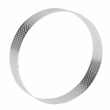 40Pcs Circular Tart Rings with Holes Stainless Steel Fruit Pie Quiches Cake Mousse Mold Kitchen Baking Mould 10cm