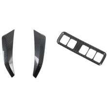 Car Center Console Instrument Panel Cover Trim with Headlight Button Cover Trim,for Navara NP300 16-21