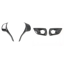 2 Set Car Accessories: 1 Set Car Steering Wheel Panel Button Cover & 1 Set Car Front Fog Light Decorative Frame Cover
