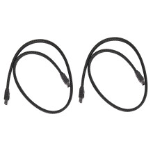 2X 50CM 3.0 III SATA3 7pin Data Cable 6Gb/s SSD Cables HDD Hard Disk Data Cord with Nylon Sleeved Premium (Black)