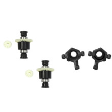 2Pcs RC Car Differential Assembly for SG with 2Pcs Front Steering Cup Wheel for SG