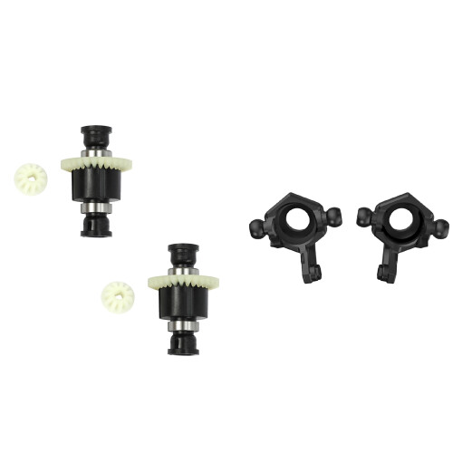 2Pcs RC Car Differential Assembly for SG with 2Pcs Front Steering Cup Wheel  for SG
