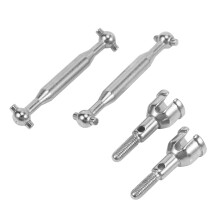 2 Set RC Car Part: 1 Set RC Car Wheel Tires Tyres & 1 Set Metal Rear Drive Shaft Dogbone