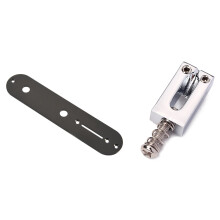 7 Pcs Electric Guitar Accessories: 1 Pcs 32mm Width Control Plate & 6 Pcs Bridge Saddles Flat Set